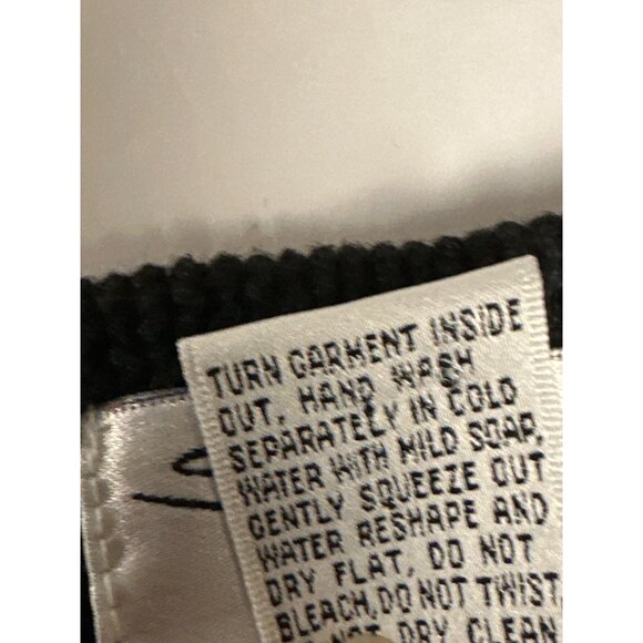 Festive Black Beaded Holiday Knit Vest Size Large Button Front Vintage - Picture 9 of 9